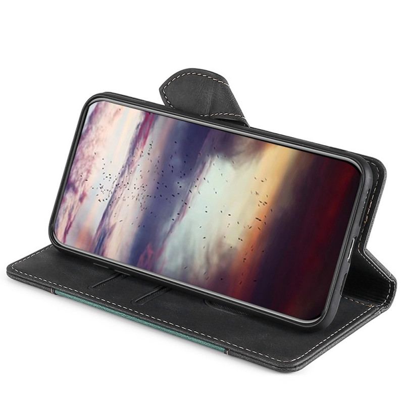 Capa De Couro Para Samsung Galaxy M53 5G Couro Sintético Bicolor Estiloso