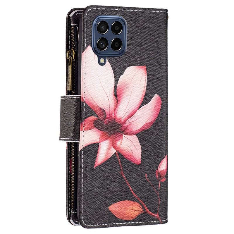 Capa De Couro Para Samsung Galaxy M53 5G Capa Tipo Carteira Carteira De Flores