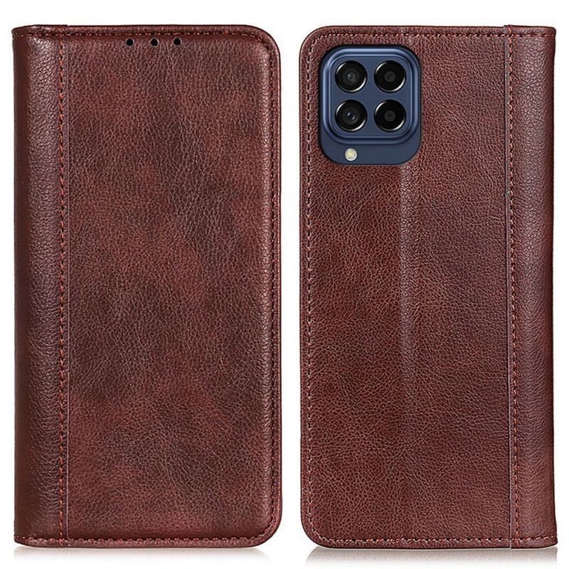 Capa Em Pele Para Samsung Galaxy M53 5G Couro Rachado De Lichia