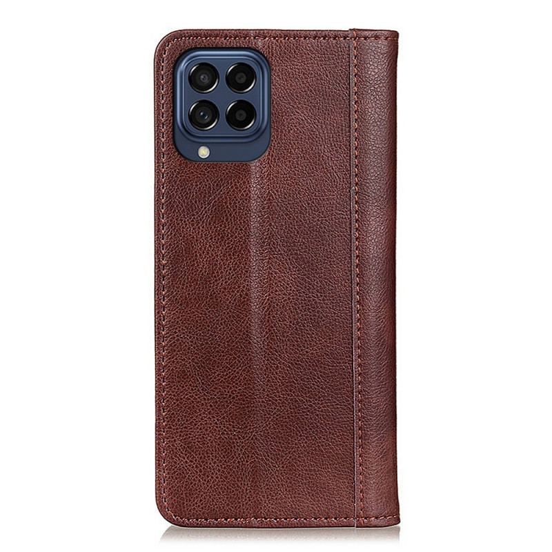 Capa Em Pele Para Samsung Galaxy M53 5G Couro Rachado De Lichia