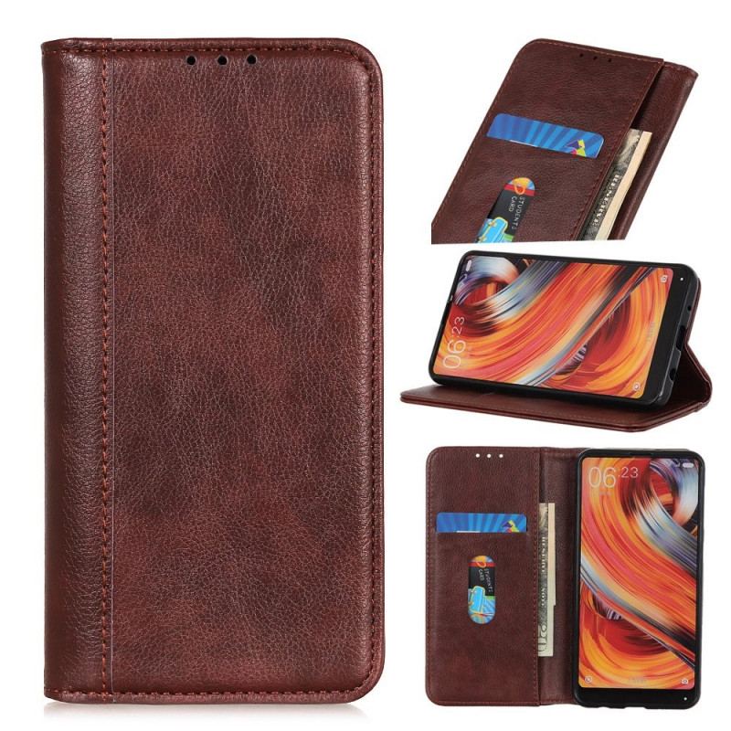 Capa Em Pele Para Samsung Galaxy M53 5G Couro Rachado De Lichia