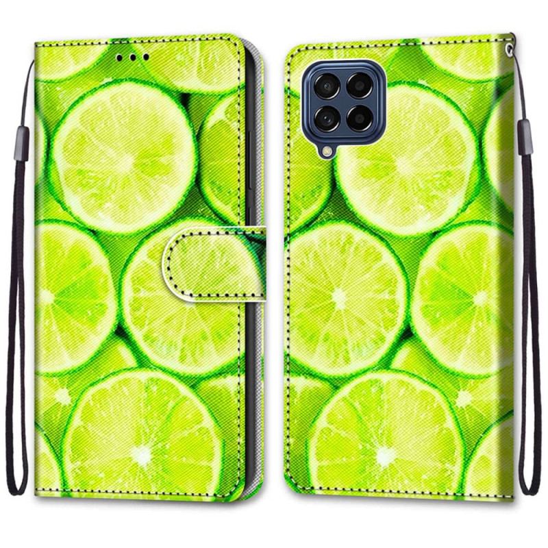 Capa Em Pele Para Samsung Galaxy M53 5G Limão