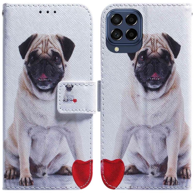 Capa Flip Para Samsung Galaxy M53 5G Cachorro Pug