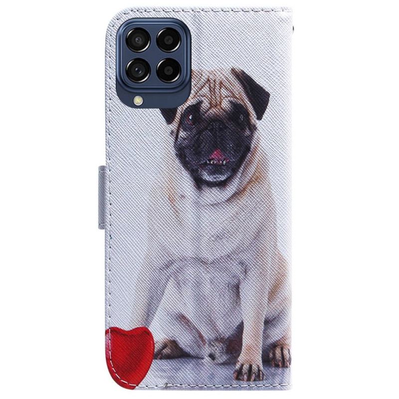 Capa Flip Para Samsung Galaxy M53 5G Cachorro Pug