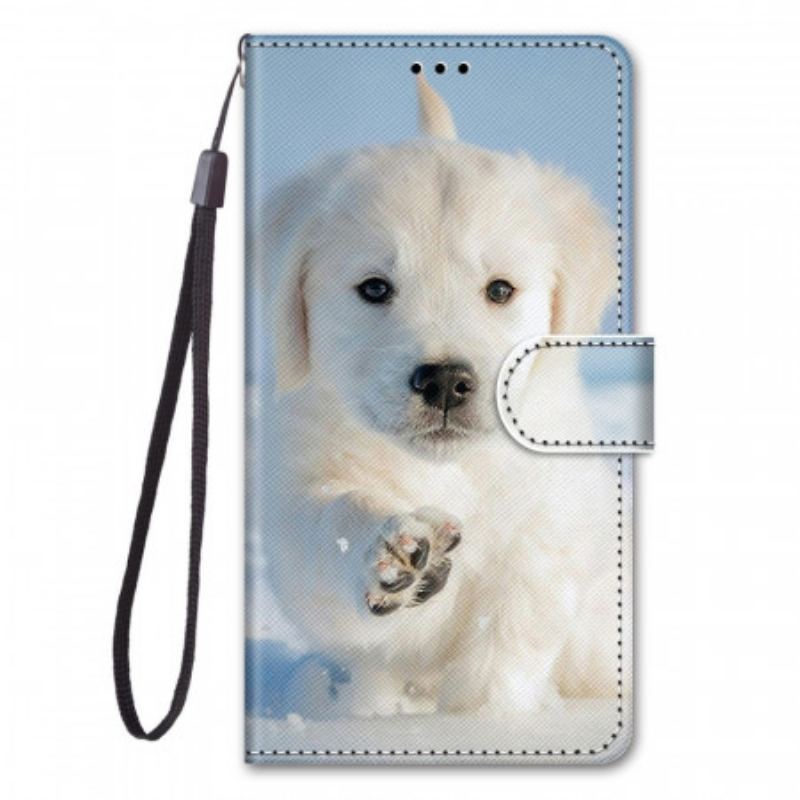 Capa Flip Para Samsung Galaxy M53 5G De Cordão Cachorro Tanga