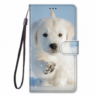 Capa Flip Para Samsung Galaxy M53 5G De Cordão Cachorro Tanga