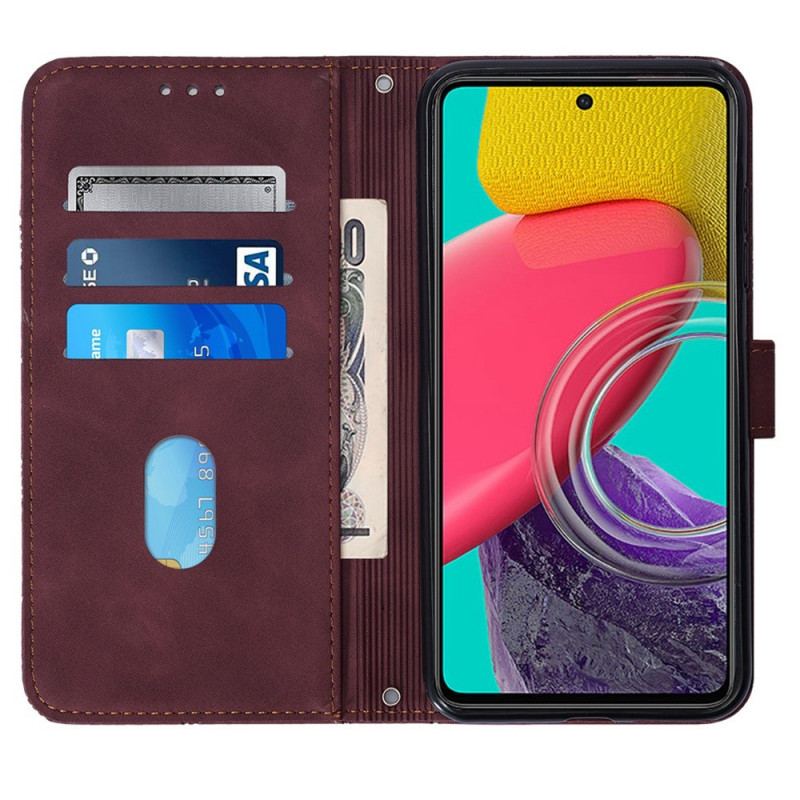 Capa Flip Para Samsung Galaxy M53 5G De Cordão Cintas Triângulos