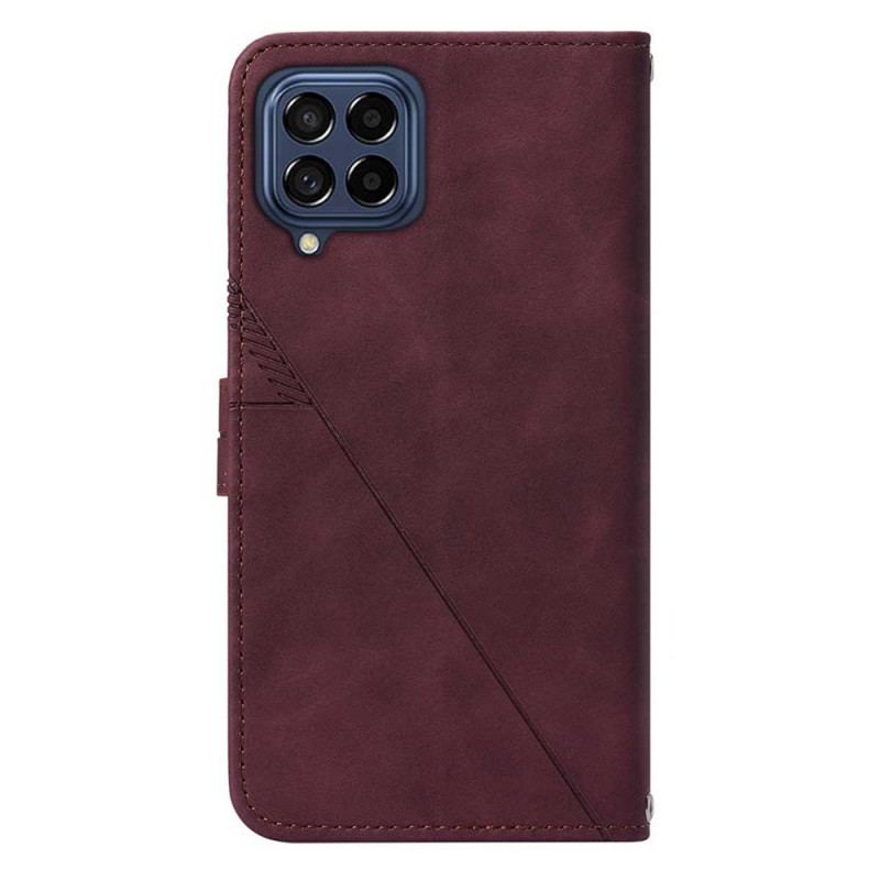 Capa Flip Para Samsung Galaxy M53 5G De Cordão Cintas Triângulos