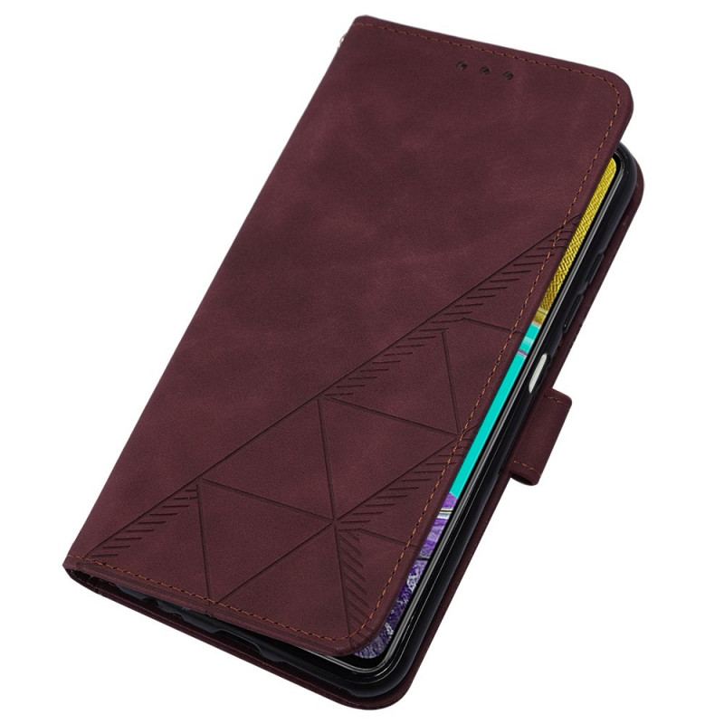 Capa Flip Para Samsung Galaxy M53 5G De Cordão Cintas Triângulos