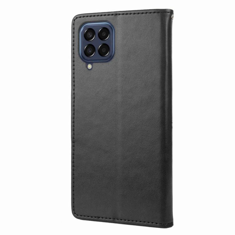 Capa Flip Para Samsung Galaxy M53 5G De Cordão Flores De Alça