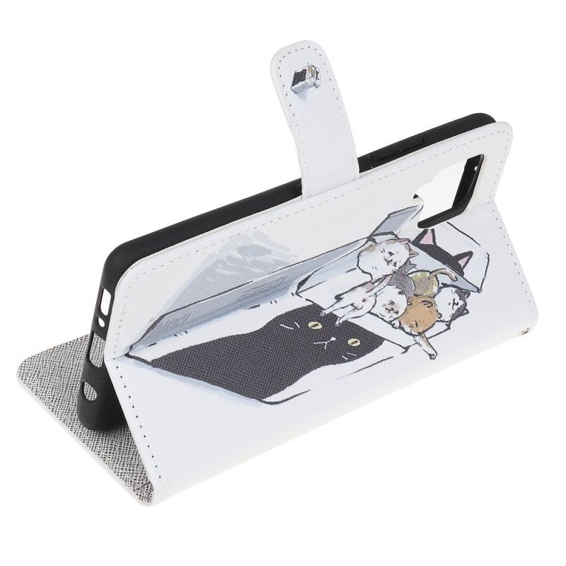 Capa Flip Para Samsung Galaxy M53 5G De Cordão Gatos Tangas