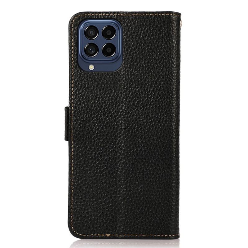 Capa Flip Para Samsung Galaxy M53 5G Couro De Lichia Khazneh Rfid