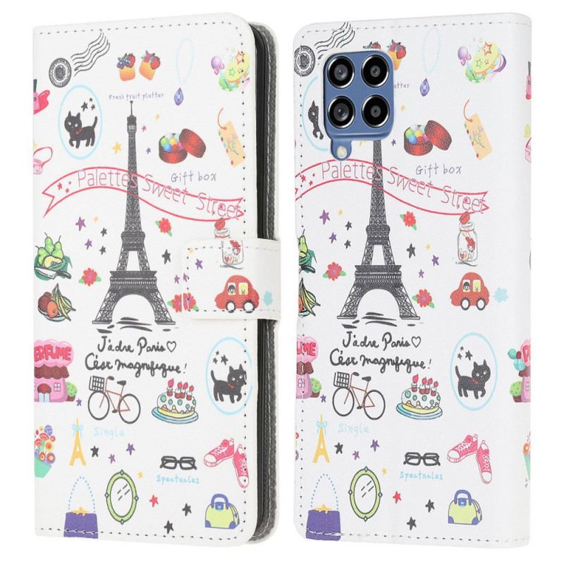 Capa Flip Para Samsung Galaxy M53 5G Eu Gosto De Paris