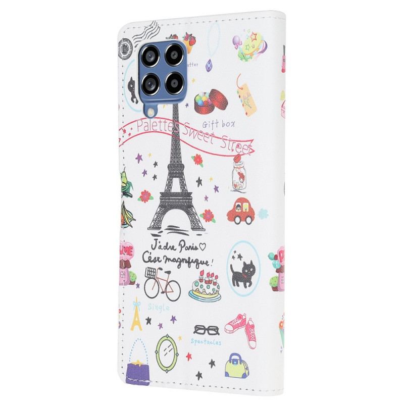 Capa Flip Para Samsung Galaxy M53 5G Eu Gosto De Paris