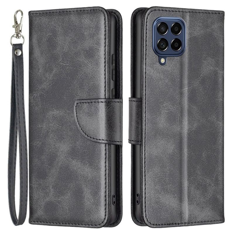 Capa Flip Para Samsung Galaxy M53 5G Fecho Oblíquo Com Alça