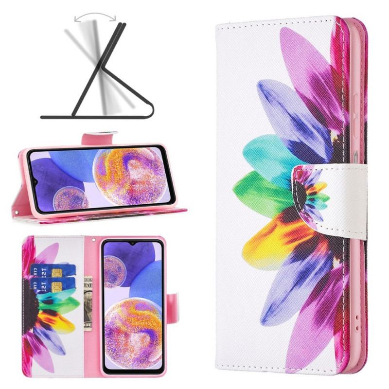 Capa Flip Para Samsung Galaxy M53 5G Flor Aquarela