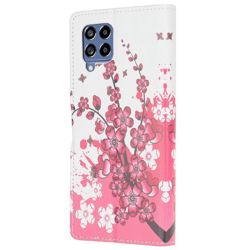 Capa Flip Para Samsung Galaxy M53 5G Flores Tropicais