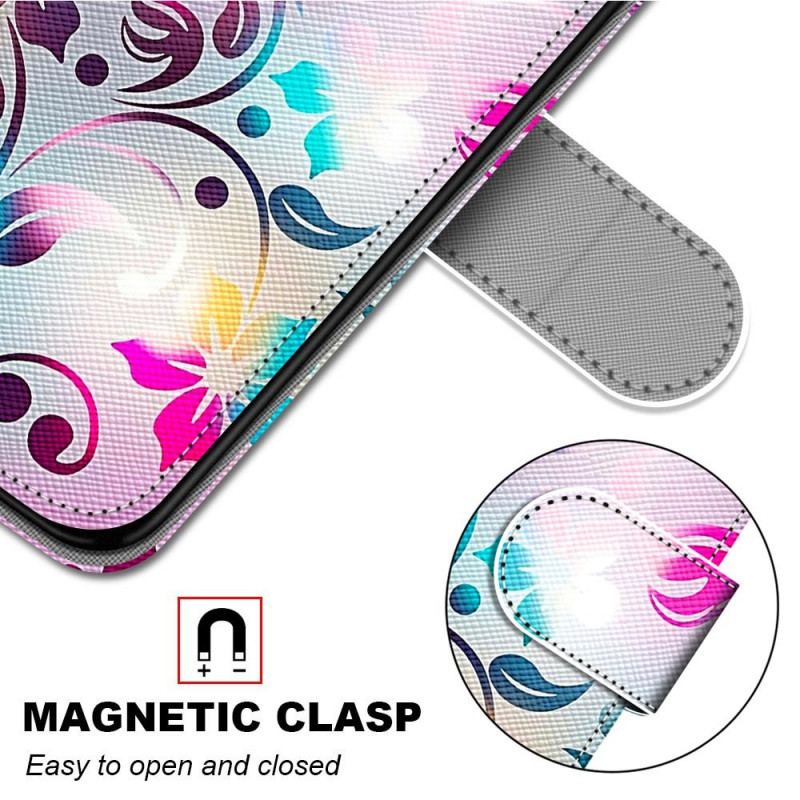 Capa Flip Para Samsung Galaxy M53 5G Gráfico Com Cordão