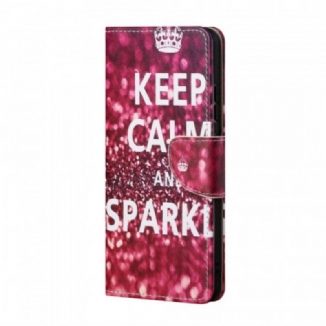 Capa Flip Para Samsung Galaxy M53 5G Mantenha A Calma E Brilhe