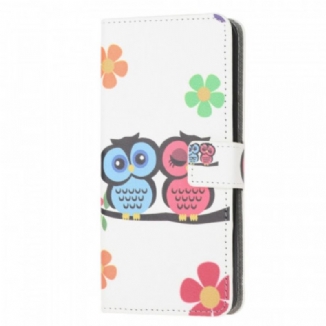 Capa Flip Para Samsung Galaxy M53 5G Par De Corujas