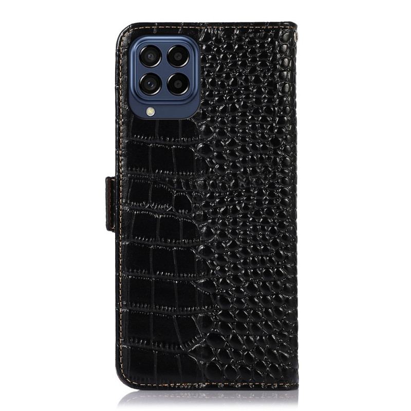 Capa Flip Para Samsung Galaxy M53 5G Rfid Estilo Crocodilo