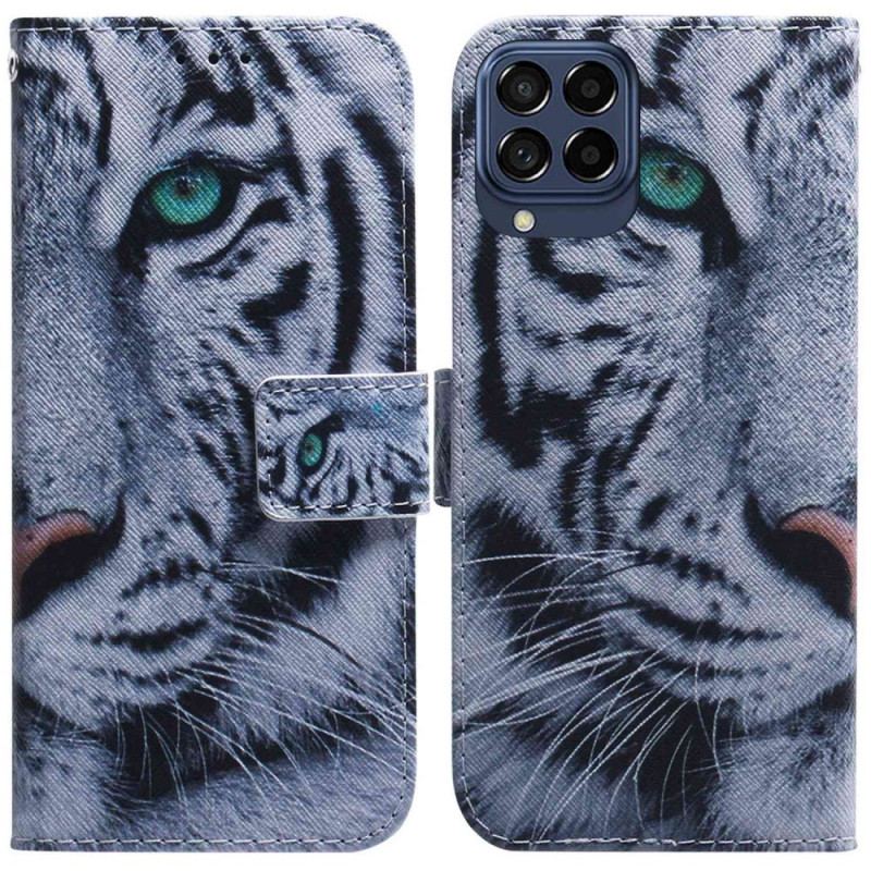 Capa Flip Para Samsung Galaxy M53 5G Tigre Branco