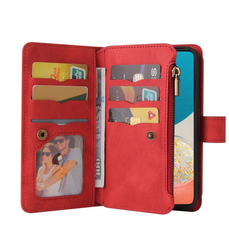 Capa Flip Para Samsung Galaxy M53 5G Titular De Cartão Multifuncional Para 10