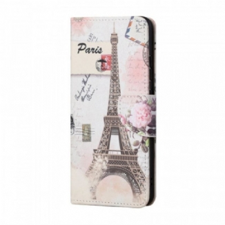 Capa Flip Para Samsung Galaxy M53 5G Torre Eiffel Antiga