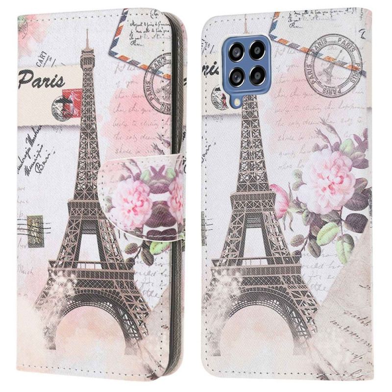 Capa Flip Para Samsung Galaxy M53 5G Torre Eiffel Antiga