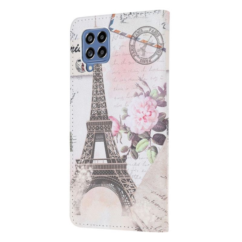 Capa Flip Para Samsung Galaxy M53 5G Torre Eiffel Antiga