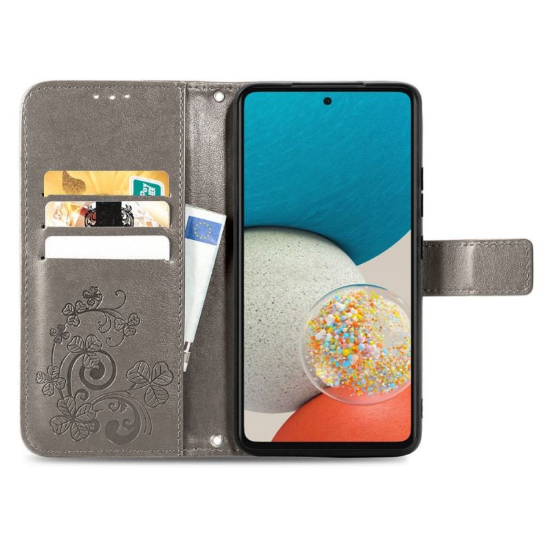 Capa Flip Para Samsung Galaxy M53 5G Trevo-de-quatro-folhas