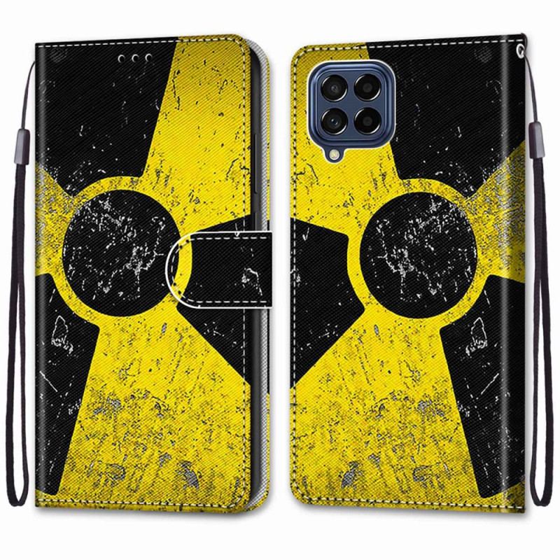 Capa Folio Para Samsung Galaxy M53 5G Amarelo E Preto