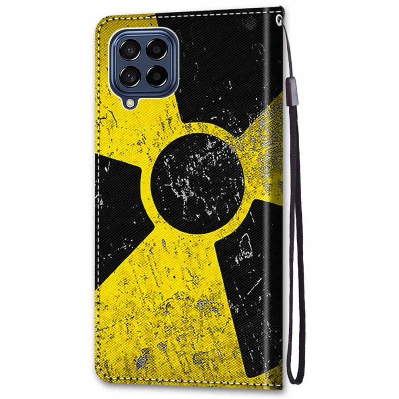 Capa Folio Para Samsung Galaxy M53 5G Amarelo E Preto