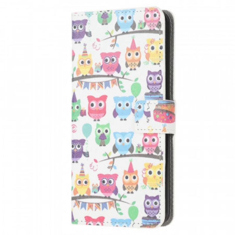 Capa Folio Para Samsung Galaxy M53 5G Bando De Corujas