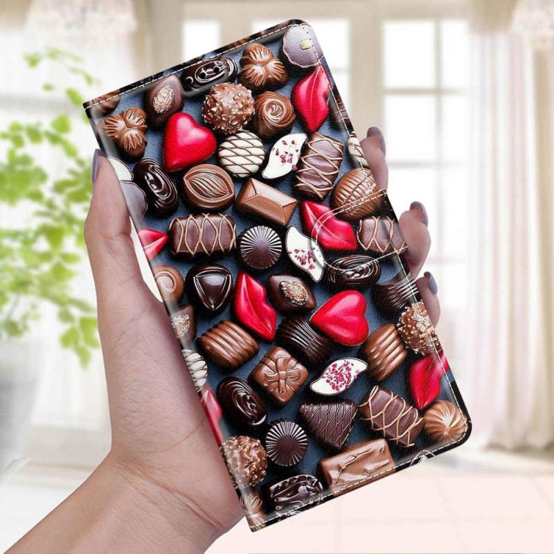 Capa Folio Para Samsung Galaxy M53 5G Chocolates