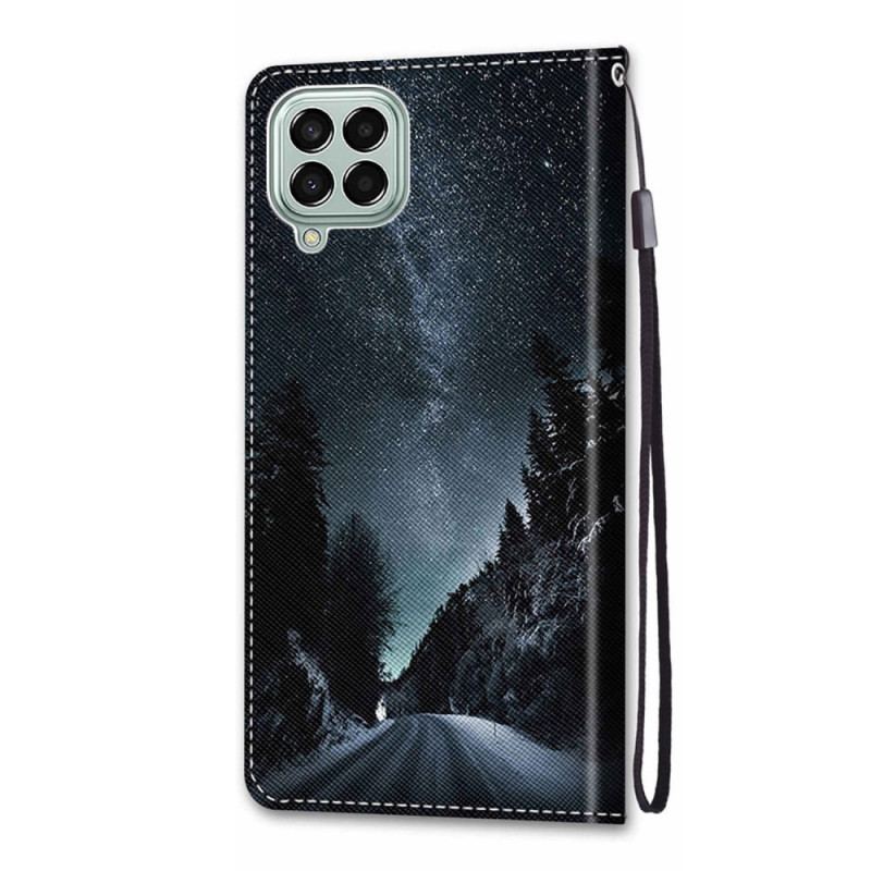 Capa Folio Para Samsung Galaxy M53 5G De Cordão Lanyard Paisagem