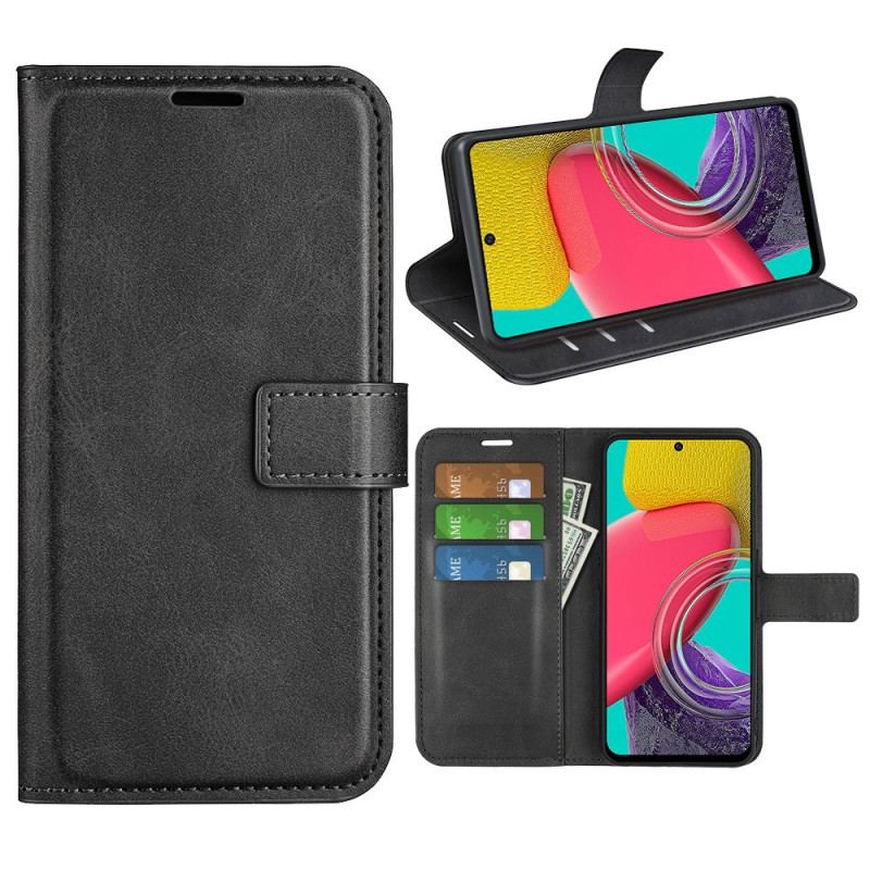 Capa Folio Para Samsung Galaxy M53 5G Efeito De Couro Extremo Fino