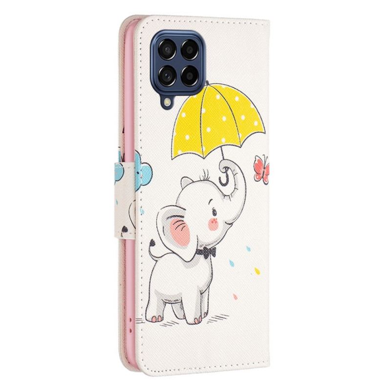 Capa Folio Para Samsung Galaxy M53 5G Elefante Bébé