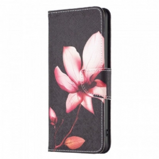 Capa Folio Para Samsung Galaxy M53 5G Flor Em Fundo Preto