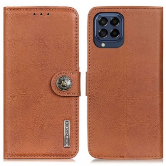 Capa Folio Para Samsung Galaxy M53 5G Imitação De Couro Khazneh