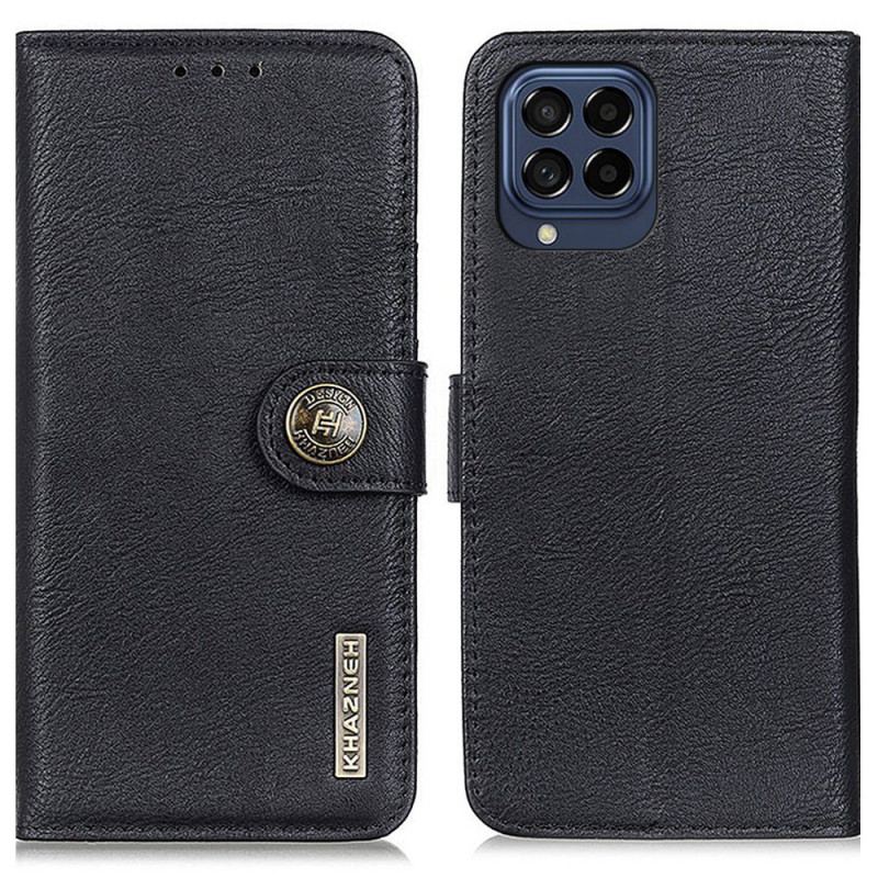 Capa Folio Para Samsung Galaxy M53 5G Imitação De Couro Khazneh