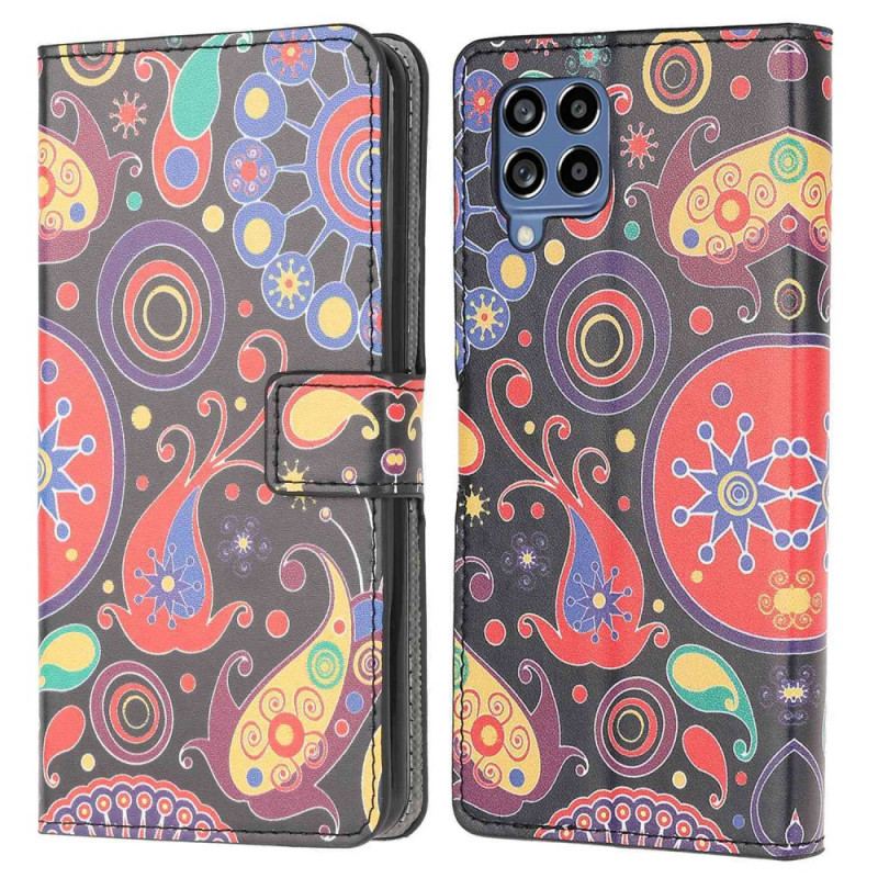 Capa Folio Para Samsung Galaxy M53 5G Padrão De Galáxia