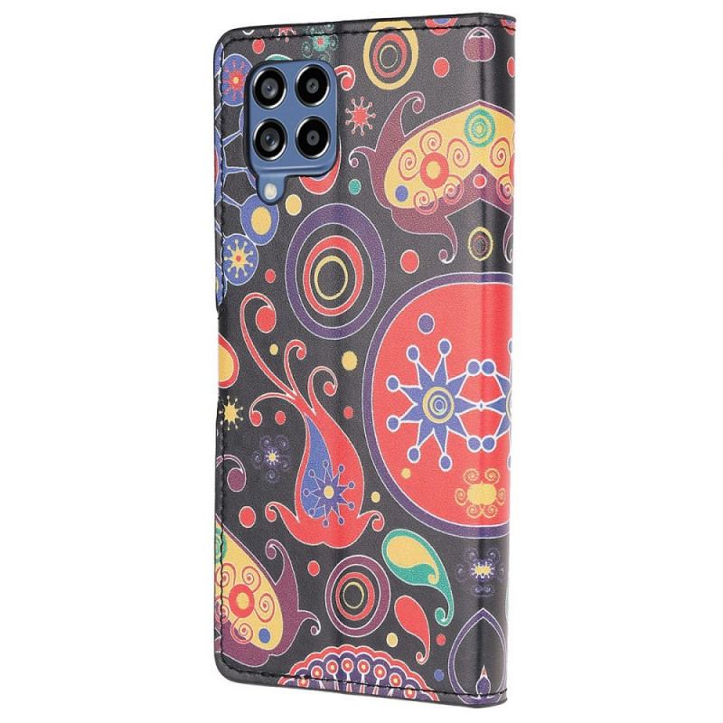 Capa Folio Para Samsung Galaxy M53 5G Padrão De Galáxia