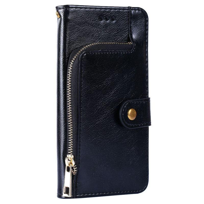 Capa Folio Para Samsung Galaxy M53 5G Porta-moedas Frontal E Cordão