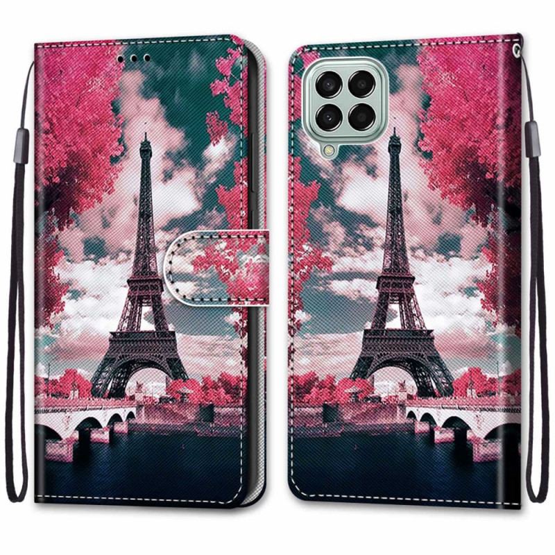 Capa Folio Para Samsung Galaxy M53 5G Torre Eiffel