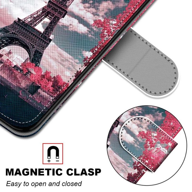 Capa Folio Para Samsung Galaxy M53 5G Torre Eiffel