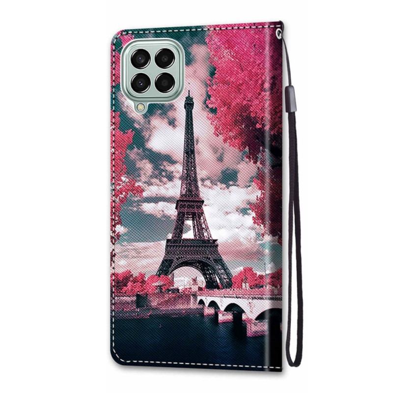 Capa Folio Para Samsung Galaxy M53 5G Torre Eiffel