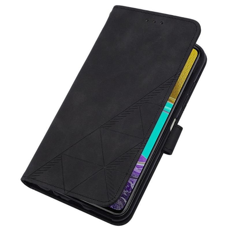 Capa Folio Para Samsung Galaxy M53 5G Triângulos De Ombro