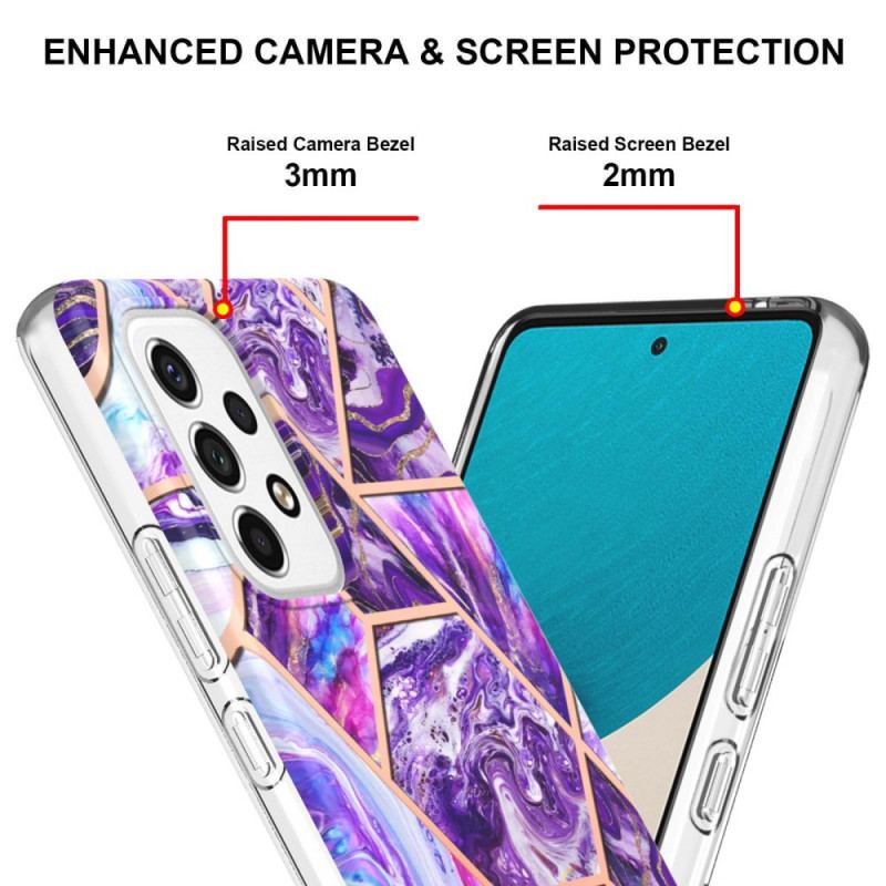 Capa Para Samsung Galaxy M53 5G Mármore Geométrico Chamativo