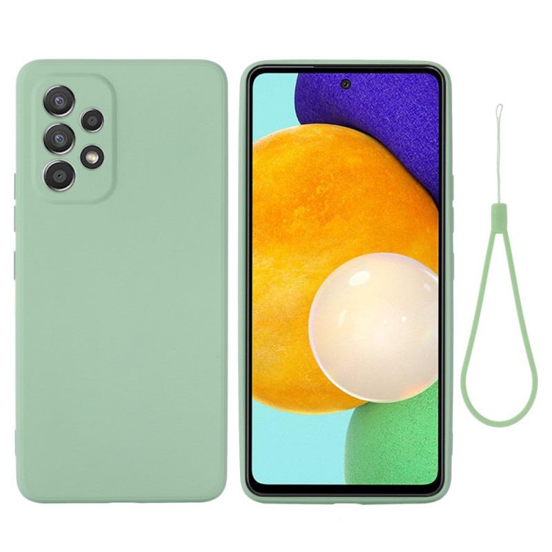 Capa Para Samsung Galaxy M53 5G Silicone Líquido Com Cordão